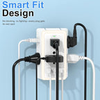Wall Outlet Extender with USB Charging Ports 9 in 1 Plug Extension Block Multiple AC Outlets Splitter Power Hub Wall Tap 1500J Surge Protection Night Light Dusk to Dawn Sensor Switch ETL Listed