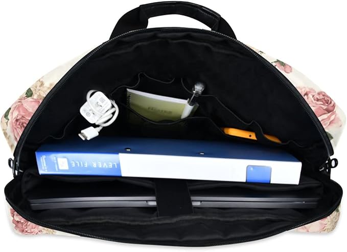 Beautiful Roses Vintage Floral Laptop Case, 15.6 inch Laptop Bag, Waterproof Laptop Sleeve, Protective Briefcase for Women Men