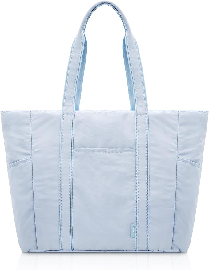 Everfun Large Tote Bag for Women, Ultra Soft Gym Tote, Everyday Yoga Washable Bag with Zipper, Travel, Beach, Laptop Work