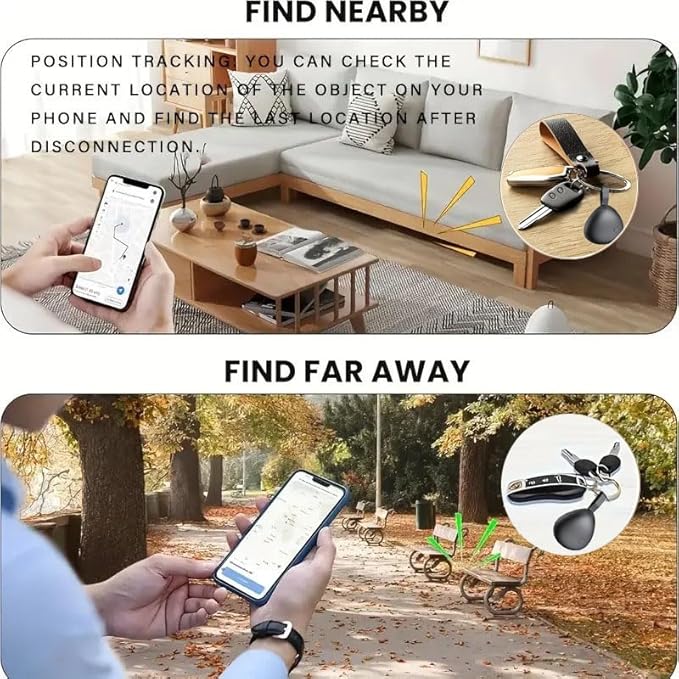 GPS Tracker for Vehicles, Mini Tracking Device for Vehicles, Car Tracker Device Hidden No Subscription Work with Find My (iOS Only), Key Finder, for Kids, Dogs, Luggage, Bag (White, 4 Pack)