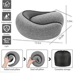 SZXYX Neck Travel Pillows - 100% Pure Memory Foam Neck Pillow for Airplanes, Comfortable Breathable Cover, 360° Support Stowable Pillows for Sleeping, Car, Airport Travel Essentials, Gray