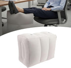 Inflatable Foot Rest Pillow Travel Leg Rest Pillow Adjustable Height Airplane Footrest 3 Layer Design, Inflatable Leg Portable for Airplane Train Car Office Home Use (Gray)