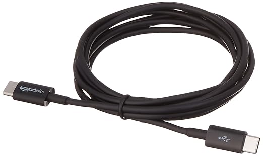 Amazon Basics USB-C to USB-C 2.0 Fast Charging Cable, 480Mbps Data Transfer Speed, USB-IF Certified, for Apple iPhone 16/15, iPad, Samsung Galaxy, Tablets, Laptops, 6 Foot, Black (Pack of 2)