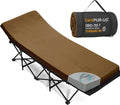 CYMULA Camping Cot Mattress 2in Memory Foam Sleeping Pad,Soft Warm Non-Slip Camping Mattress Topper with Retaining for Adults,Portable Roll up Pad for Travel（only Mattress）