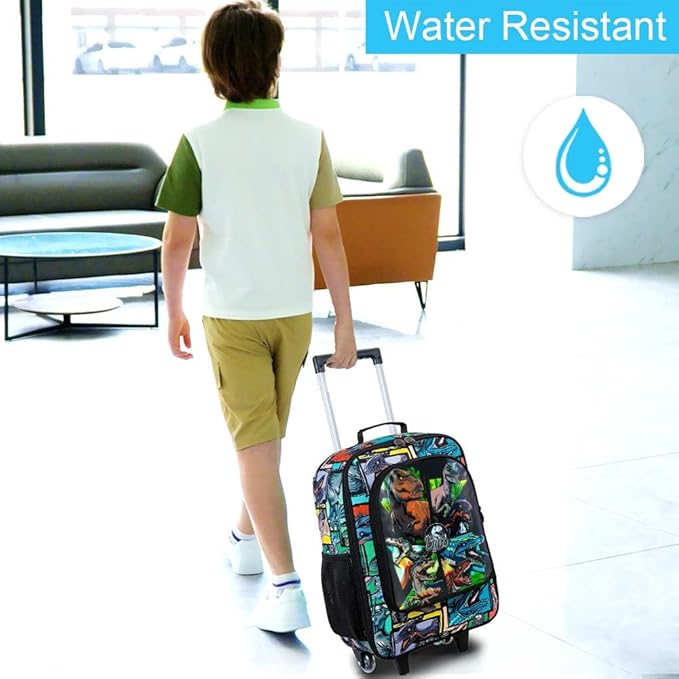 WZLVO Kids Luggage for Boys and Girls, Cute Dinosaur Unicorn Rolling Wheels Suitcase for Toddler Children