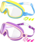 Swim Goggles 2 Pack, Wide View Anti Fog&UV Swimming Goggles for Audlt, No Leak Pool Beach Essentials for Men Women