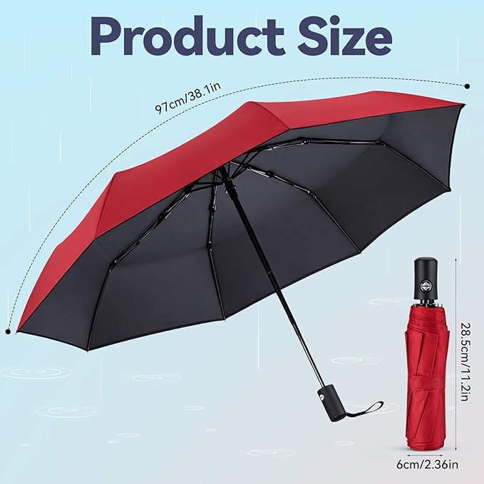 6 Pcs Travel Compact Umbrella, Automatic Open and Close Umbrella, Windproof Travel Rain Umbrellas, Folding and Portable Umbrellas for Men and Women