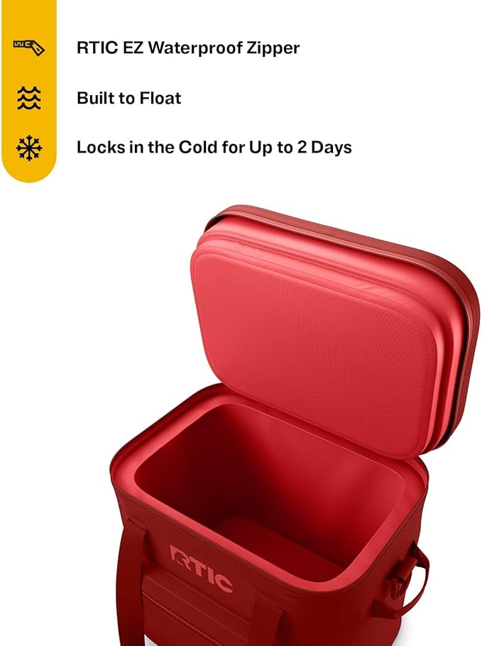 RTIC Ultra-Tough Soft Cooler Pro, Insulated, Waterproof, Leak Proof, Portable Floating Bag for Beverage, Drink, Lunch, Outdoor, Beach, Car, Camping, Picnic, Fishing, Boat