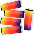 5 Pack Neoprene Luggage Handle Wraps Bright Luggage Tags/Identifiers/Marker/Grips Travel Accessories for Airplane/Flying/Luggage (Check(Orange))