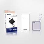 Hichain Small Portable Charger with Built in Cables LED Display, Mini Power Bank 10000mAh 22.5W USB-C Fast Charging Battery Pack, Travel Essential Power Bank for iPhone, iPad, Samsung, Android Purple