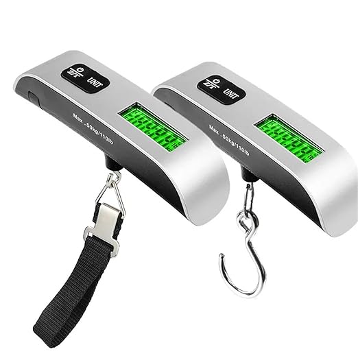 Digital Luggage Scale, 110lb/50kg Capacity, Portable Electronic Hanging Scale with LCD Display for Travel