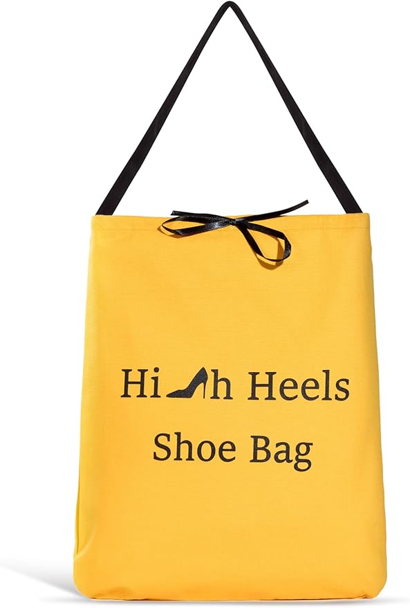 Premium Drawstring High Heel Shoe Bag – Travel-Friendly Dustproof Pouch for Heels & Sandals, Lightweight & Durable, 11 Color Options (yellow)