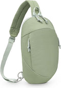 Small Sling Bag with RFID Blocking, Mini Fanny Pack for Women Men, Convertible Crossbody Anti Theft Chest Bag for Travel Hiking Running, Light Green