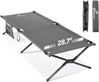 Sportneer Camping Cot, 78.3"x28.7"x14.6" Sturdy 6-Leg Foldable Guest Bed for Adults with Storage Bag & Side Pocket, Compact Portable Design 330 LBS Support