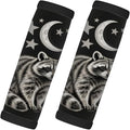 2 Pack Luggage Handle Wrap with Travel Tags - Non-Slip Protective Cover Soft Handle Grips Covers for Suitcase(Red Panda Starry Night)