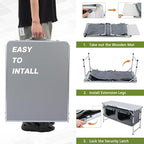 JOUYEK Camping Table, Folding Camping Table with Storage, Portable Kitchen Table, Lightweight, 3 Heights Adjustable Camping Furniture for BBQ, Picnic, Camping, Hiking, Beach, and Indoor