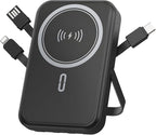 Power Bank 10000mAh Compatible with MagSafe, Magnetic Portable Charger with Digital Display, 15W Wireless Fast Charging, Built-in 3 Cables Compatible with iPhone 17/16/15/14/13/12 Series (Black)
