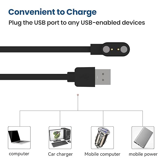 Smart Watch Charger, Magnetic Universal Charging Cable, Pin Spacing 2.54mm/4mm/7.62mm, Compatible for Smartwatch (Black, 4mm)