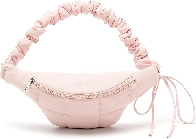 WESTBRONCO Puffer Fanny Packs for Women Small Crossbody Sling Bag, Nylon Quilted Belt Bag for Travel Hiking Running Waist Bag with Adjustable Strap