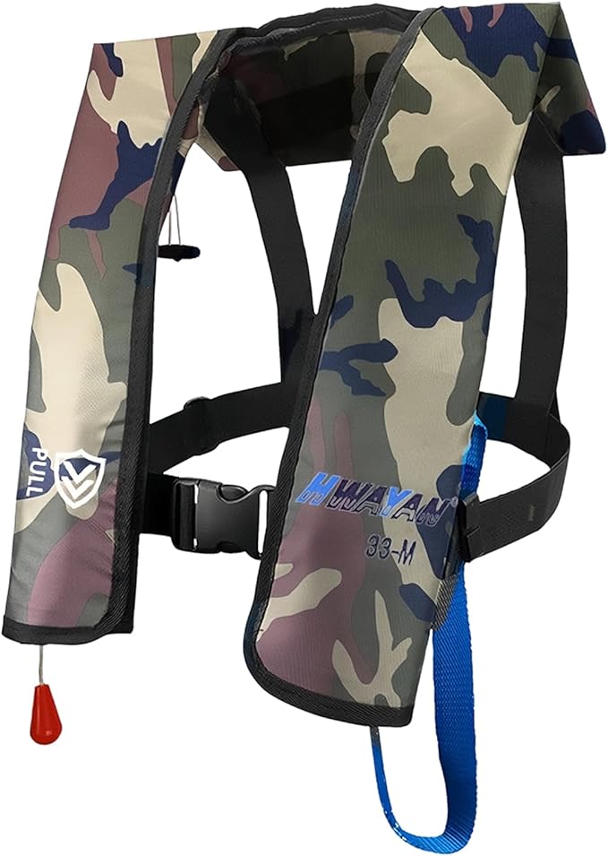 Manual Inflatable Life Jacket| Inflatable PFD Vest Adult| Life Vest for Adults| Outdoor Water Sports| Supports up to 330 lbs|33g of Carbon Dioxide Cylinder