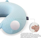Travel Neck Pillow Memory Foam Pillow Support Pillow U Shape Compact & Lightweight Neck Pillow for Sleeping Travel for Plane, Car, Home, Office Camping Light Blue