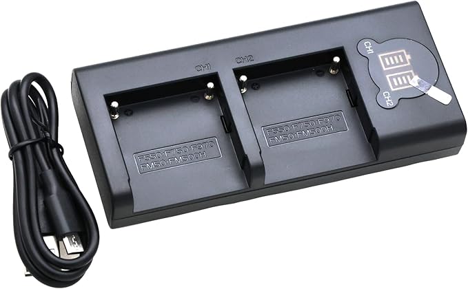 Dual Battery Charger for NP-F970 A7 IV A7S III FX3,Fast Simultaneous Charging with LED Indicators,Overload Temperature Protection,Compatible with NP-FZ100 NP-F970 NP-F950 NP-F960 NP-F550