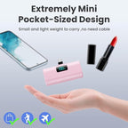 [2-Pack]Portable Charger for iPhone 16/15 Series,5200mAh PD USB C Power Bank Built-in USB-C Connector,Battery Pack Compatible with iPhone 16/16 Plus/16 Pro/16 Pro Max/15 Series,Android (Pink+Blue)