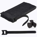 Nettbe 60 PCS 6 Inches Reusable Cable Ties, Adjustable Cord Straps Wire Organizer Cord Wrap and Hook Loop Cable Management