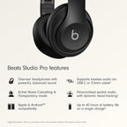 Beats Studio Pro Premium Wireless Over-Ear Headphones- Up to 40-Hour Battery Life, Active Noise Cancelling, Great for Travel & Commuting, USB-C Lossless Audio, Apple & Android Compatible -Black