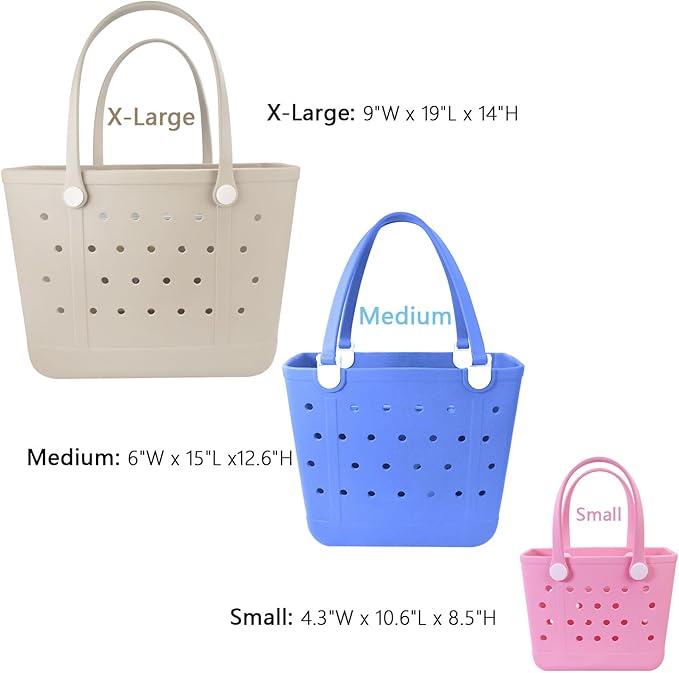 Lightweight Extra large Rubber Beach Bag Small mini Tote Bag for Gym Waterproof medium Open Handbag for Pool Sports