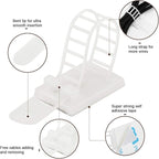 50Pcs Adhesive Cable Management Clips with 50Pcs Zip Ties, Adjustable Nylon Cable Strap Ties Wire Clips Clamps Organizer, Extra Screw & Hole - 3.55 Inch White