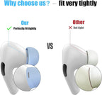 3 Pairs Replacement Ear Tips for AirPods Pro and 2nd Generation with Noise Reduction Hole, Silicone Ear Tips for AirPods Pro with Portable Storage Box and Fits in Charging Case (S/M/L, Light Blue)