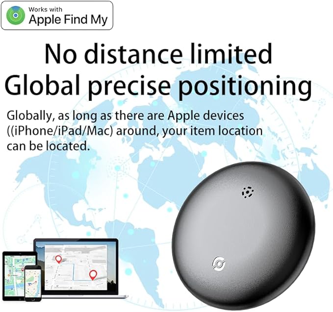 Car GPS Tracker for Vehicles, GPS Tracker Work with Find My (iOS Only), Car Vehicle Tracking Anti-Lost Locator with App for Cars, Pets (Black)