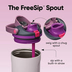 Owala FreeSip Sway Insulated Stainless Steel Water Bottle with Two-Way Spout, Built-In Straw and Bucket Handle, Made for Travel, School, and Sports, 30oz, BPA Free, Leak Proof, Dreamy Field
