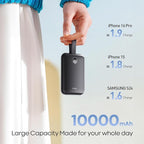 iWALK Magnetic Power Bank 10000mAh, 30W Wireless Portable Charger with Fast Charging USB-C Cable,Qi2 Certified 15W Battery Pack with LED Display for iPhone 17/16/16 Pro/15/14/13 Series, Samsung Galaxy