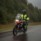 Milwaukee Leather MPM9510 Men's Black Water-Resistant Motorcycle Rain Suit with Hi Vis Reflective Tape