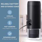 Portable Espresso Maker, 20 Bar, Travel Coffee Maker with USB Charging, Compatible with Ground Coffee & Capsules (NS), Waterproof, for Camping, Hiking, RV, Car, Office