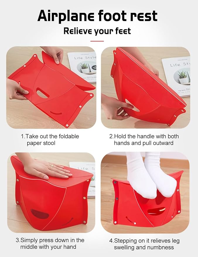 Fizzest Travel Foot Rest for Airplane Long Flights，Plane Footrest Hammock，Feet Leg Rest for Air Travel，Airplane Foot Hammock for Adults，Two Pieces