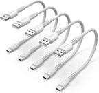 Umefly 1ft 5 Pack Durable USB A to USB Type C 3A Fast Charging Cord, Compatible with Samsung Galaxy S20/S10/S9/S8 Note 20/10/9/8, Moto Z/Z2, LG G5/G6/V20/V30/V40 and new USB-C devices