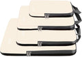 BAGAIL 4 Set/6 Set/8 Set Compression Packing Cubes Travel Accessories Expandable Packing Organizers (Cloth Pattern, 4-Beige)
