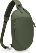 Small Sling Bag with RFID Blocking, Mini Fanny Pack for Women Men, Convertible Crossbody Anti Theft Chest Bag for Travel Hiking Running, Dark Green