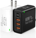 2Pack USB C Fast Charger Block, Total 60W 5-Port USB C Wall Charger 30W Type C Charging Block, 2USB C+3USB A PD 3.0 Multiport Charging Cube for iPhone 17 16 15 14 Pro Max, G-alaxy S26 S25 Ultra, i Pad