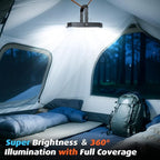 10000mAh Rechargeable LED Camping Lantern with LCD Display, 12 Light Modes, Dimmable & Waterproof, 120+ Hours Portable Light for Emergency, Power Outages, Outdoor Camping, Tent, 2 Packs