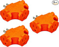 Projectpak 3 Outlet T Shaped Wall Plug Grounding Adapter Splitter Extender Triple Tap – Durable Grounded Power Tap | 3 Pack (Orange)