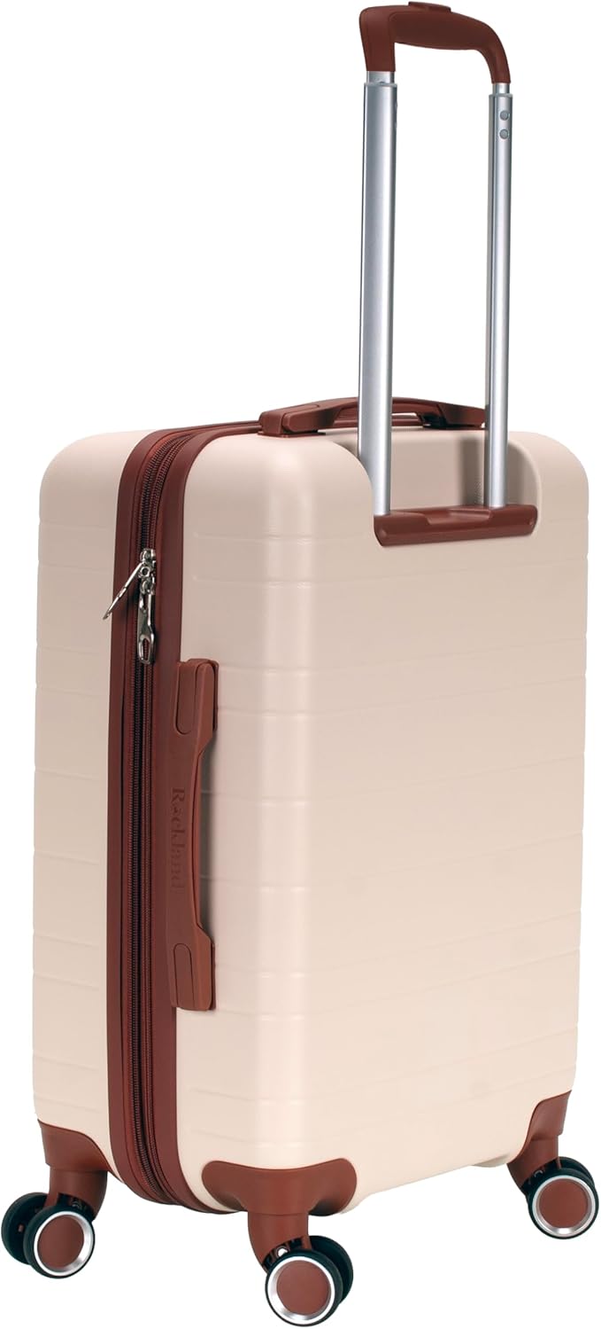 Rockland Palm Beach Hardside 2 Piece ABS Luggage Set, (20"/27"), Ivory