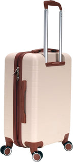 Rockland Palm Beach Hardside 2 Piece ABS Luggage Set, (20"/27"), Ivory
