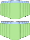 PartyPrints 100 Pack Pistachio Blank Can Cooler Sleeves, Customizable Bulk Insulated Foam for Beer, Collapsible Plain Drink Holder, Cold Soda Insulator, 12oz Regular, 16oz Tall Cans