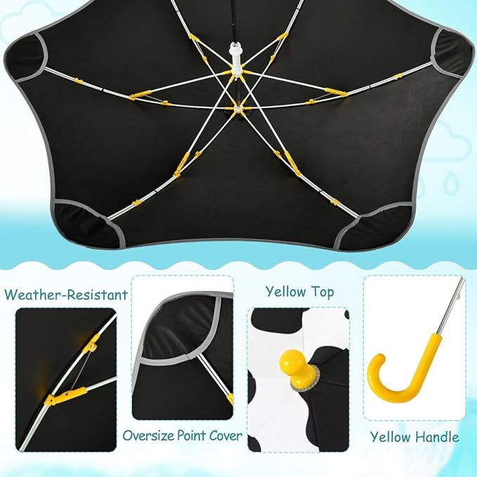 ALAZA Kids Umbrella Stick Umbrellas Cute Umbrella for Boys Girls Toddler UV/Sun Rain Windproof