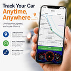 Car GPS Tracker (OBD2 Plug & Play) – 3 Months Free Trial, Real-Time GPS Tracker for Cars, 1-Year History, Speed & Driving Alerts, App Control, Global Coverage - Plans from $4.99/Month