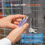 Forge Dual-Opening: Key or Combination Access Lock, TSA Approved Locks for Luggage, Pelican case, Travel, Gym, School, Stainless Steel Shackle. (Purple, 2 Pk)